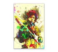 Kunstbruder Jimi Hendrix Guitar Color - Hermano Artificial Tamaños. Impresión artística sobre Lienzo, 60 x 90 cm.