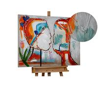 Kunstloft Cuadro decorativo | 100% PINTADO A MANO | 100x75cm | Pintura 'Un pacto por la vida' | Rostro | Multicolor | Cuadro moderno en lienzo