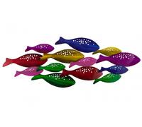 KunstLoft® Escultura de pared en metal 'Rainbowfish' 120x44x5cm