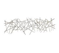 Kunstloft Extravagante Escultura de Pared de Metal Stick Together' 150x50x3.5cm | Decoración XXL Metal Arte | Abstracto Varillas Dorado Plateado | Cuadro Hecho a Mano Imagen Mural de Arte Moderno