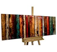 Kunstloft Extravagante Relieve de Pared de Metal Flashy Wood' 150x50x5cm | Decoración XXL Escultura | Abstracto Colorido Madera | Cuadro Hecho a Mano Imagen Mural de Arte Moderno