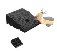 Kunststoff Rollstuhlrampe 7 19 cm Höhenverstellbare Bordsteinrampe Anti Rutsch Treppenrampe für Türschwellen und Badezimmer Schwarz 25 * 27 * 13 cm Ideal für Barrierefreiheit