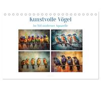 Kunstvolle Vögel (Tischkalender 2026 DIN A5 quer), CALVENDO Monatskalender: Vögel sind gefiederte Tiere, die es in verschiedenen Arten und Größen gibt.