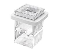Kuntesetty Caja de Cría de Peces con de Doble Compartimento Separador de Tanque para Guppys Caja de Aislamiento Flotante Fabricada en Resis, Blanco