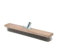 Kuntesetty Cepillo de Alambre con Mango Escoba Metálica para Cepillo de Cerdas de Acero Inoxidable Fuerte Estructura para Eliminar Óxido Adecuado para L, 50 cm con adaptador