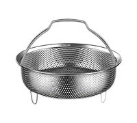 Kuntesetty Cesta Vaporizadora para con Diseño Sólido en Acero Inoxidable Y Pie Soporte para Verduras Pasteles Adecuada para Uso Diario H, 18 CM