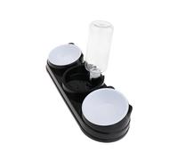 Kuntesetty Comedero Automático 3 en 1 para Gatos con Alimentador Elevado Y Bebedero 500ml Tazones Inclinado 15° Desmontable Fácil Limpieza Material PP Adecuado P, Negro