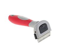 Kuntesetty Cortapelo para Mascotas Recortadora de Pelaje Cortadora de Nudos para Mascotas Peine Profesional Cepillo para Perros y Gatos Mango de Goma Ergonómico, Gris -S