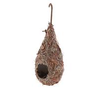Kuntesetty de Paja Tejida a Mano Vintage para Pájaros Refugio Natural de Hierba Colgante Nido de Cría Loros Birdhouse Cueva Espumosa Decorativa, E: Gota de Agua 2