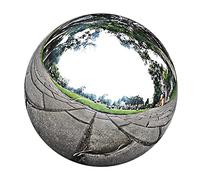 Kuntesetty Esfera Decorativa Jardín Bola Acero Inoxidable Esfera Espejo Adorno Exterior Acabado Brillante Espejo Adecuada para Decoración de Hogar Oficina Centro, plata4