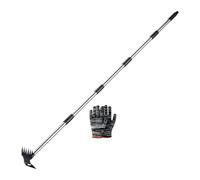 Kuntesetty Extractor de malezas, herramienta manual para jardín y patio con rastrillo, 5 Sección