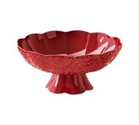 Kuntesetty Frutero Decorativo, Cesta de Pie, Soporte para Postres, Soporte para Verduras con Bandeja de Drenaje, Ideal para Una Mesa de Centro, Una Fiesta, Rojo, Individual