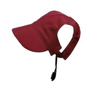 Kuntesetty Gorra de Béisbol para Perro Sombrero Headdress Visera Ajustable con Orificios para Orejas Material Canvas Fresco Y Cómodo Adecuada para Mascotas en Ve, Rojo, L