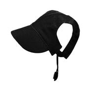 Kuntesetty Gorra de Béisbol para Perro Sombrero Headdress Visera Ajustable con Orificios para Orejas Material Canvas Fresco Y Cómodo Adecuada para Mascotas en Ve, Negro, XS