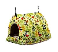 Kuntesetty Loro de Invierno Jaula Tienda Hamaca Jaula Accesorios Hut Bird Bed Almohadillas Extraíbles Cobertizo de Peluche Nido de Pájaro de Juguete para Loro Lo, l