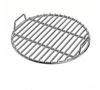 Kuntesetty Parrilla de Barbacoa Circular de Acero Inoxidable con Marco de 6 Mm Barras de 5 Mm Manijas Laterales y Soporte Estable Adecuada para Parrilladas, 38 Cm