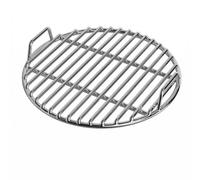 Kuntesetty Parrilla de Barbacoa Circular de Acero Inoxidable con Marco de 6 Mm Barras de 5 Mm Manijas Laterales y Soporte Estable Adecuada para Parrilladas, 43 Cm