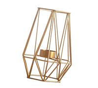 Kuntesetty Portavelas Geométrico 3D de Hierro con Diseño Artístico Resistente y Decoración Elegante para Ambientes Adecuado para Hotel Bar Dormitorio, Gold L, Individual