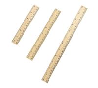 Kuntesetty Regla de Madera de 3 Piezas, Regla Recta para Aula, útiles Escolares Y Manualidades.