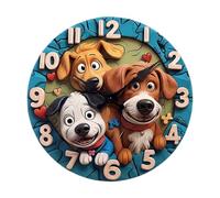 Kuntesetty Reloj de Pared Decorativo Acrílico Forma Perrito Movimiento Mecánico Numeración Árabe Estilo Contemporáneo Adecuado para Dormitorio de Niños Cocina, 30 Centimetros