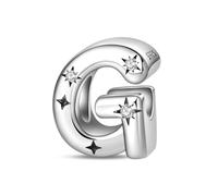KUNVONIC Letra Charms Abalorios A-Z Alfabeto Colgante para mujer, plata de ley 925, compatible con pulseras y collares Pandora, compatible con pulseras europeas para mujeres y niñas