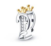 KUNVONIC Letra Charms Abalorios A-Z Alfabeto Colgante para mujer, plata de ley 925, compatible con pulseras y collares Pandora, compatible con pulseras europeas para mujeres y niñas
