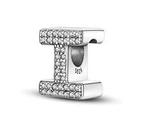 KUNVONIC Letra Charms Abalorios A-Z Alfabeto Colgante para mujer, plata de ley 925, compatible con pulseras y collares Pandora, compatible con pulseras europeas para mujeres y niñas