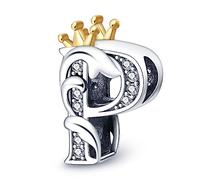 KUNVONIC Letra Charms Abalorios A-Z Alfabeto Colgante para mujer, plata de ley 925, compatible con pulseras y collares Pandora, compatible con pulseras europeas para mujeres y niñas