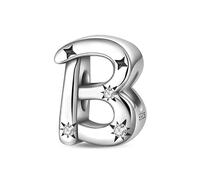 KUNVONIC Letra Charms Abalorios B Alfabeto Colgante para mujer, plata de ley 925, compatible con pulseras y collares Pandora, compatible con pulseras europeas para mujeres y niñas
