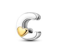 KUNVONIC Letra Charms Abalorios C Alfabeto Colgante para mujer, plata de ley 925, compatible con pulseras y collares Pandora, compatible con pulseras europeas para mujeres y niñas