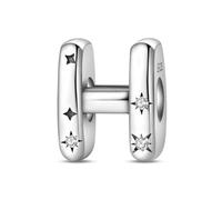 KUNVONIC Letra Charms Abalorios H Alfabeto Colgante para mujer, plata de ley 925, compatible con pulseras y collares Pandora, compatible con pulseras europeas para mujeres y niñas