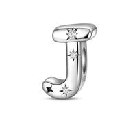 KUNVONIC Letra Charms Abalorios J Alfabeto Colgante para mujer, plata de ley 925, compatible con pulseras y collares Pandora, compatible con pulseras europeas para mujeres y niñas
