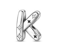 KUNVONIC Letra Charms Abalorios K Alfabeto Colgante para mujer, plata de ley 925, compatible con pulseras y collares Pandora, compatible con pulseras europeas para mujeres y niñas