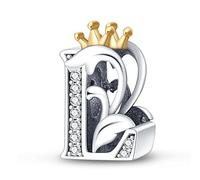 KUNVONIC Letra Charms Abalorios L Alfabeto Colgante para mujer, plata de ley 925, compatible con pulseras y collares Pandora, compatible con pulseras europeas para mujeres y niñas