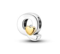 KUNVONIC Letra Charms Abalorios Q Alfabeto Colgante para mujer, plata de ley 925, compatible con pulseras y collares Pandora, compatible con pulseras europeas para mujeres y niñas