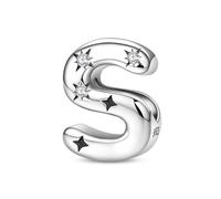 KUNVONIC Letra Charms Abalorios S Alfabeto Colgante para mujer, plata de ley 925, compatible con pulseras y collares Pandora, compatible con pulseras europeas para mujeres y niñas