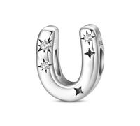 KUNVONIC Letra Charms Abalorios U Alfabeto Colgante para mujer, plata de ley 925, compatible con pulseras y collares Pandora, compatible con pulseras europeas para mujeres y niñas