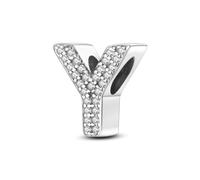 KUNVONIC Letra Charms Abalorios Y Alfabeto Colgante para mujer, plata de ley 925, compatible con pulseras y collares Pandora, compatible con pulseras europeas para mujeres y niñas