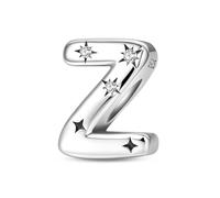 KUNVONIC Letra Charms Abalorios Z Alfabeto Colgante para mujer, plata de ley 925, compatible con pulseras y collares Pandora, compatible con pulseras europeas para mujeres y niñas