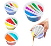 Kunyeah Taza Dividida para Verter Pintura Arte Fluido, Taza Dividida, Pintura acrílica para Verter Resina Hacer Manualidades Herramientas de Dibujo Accesorios Silicona