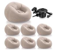 KUNYOS 2-6 uds. Sillas inflables con Bomba de Aire eléctrica, sofá Inflable, sofá Perezoso portátil for Noches de Cine al Aire Libre, Camping(6PCS Red NO Pump)