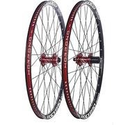 KUNYOS 24 Inch/26 Inch/27.5 Inch/29 Inch Mountain Bike Wheelset Aluminium Thru Axle Front and Rear Wheels 32H Disc Brake Hubs for 7-11-Speed Cassette,Rojo,27.5inch