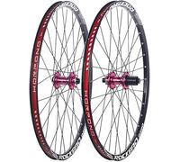 KUNYOS 24 Inch/26 Inch/27.5 Inch/29 Inch Mountain Bike Wheelset Aluminium Thru Axle Front and Rear Wheels 32H Disc Brake Hubs for 7-11-Speed Cassette,Rosado,27.5inch