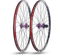 KUNYOS 24 Inch/26 Inch/27.5 Inch/29 Inch Mountain Bike Wheelset Aluminium Thru Axle Front and Rear Wheels 32H Disc Brake Hubs for 7-11-Speed Cassette,Púrpura,24inch