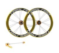 KUNYOS 406 451 Juego De Ruedas Ligeras Bicicleta Plegable BMX Juego De Ruedas 20 Pulgadas Freno De Disco Liberación Rápida 40Mm Llantas De Aluminio Casete 8 9 10 11 Velocidades,Oro,406