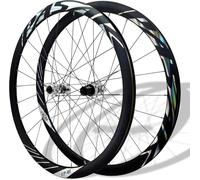 KUNYOS 700C Ruedas Delanteras Y Traseras De Bicicleta De Carretera Juego De Ruedas De Liberación Rápida Llantas De Doble Conificado Freno De Disco 100/135Mm 24H Bujes para 8-12 Velocidades,Plata