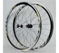 KUNYOS 700C Superlight Road Racing Bike Wheelset Rim,Rueda De Bicicleta C/V Freno 7-11Speed Cassette Hubs Rodamiento Sellado 6T QR Juego De Ruedas,Verde