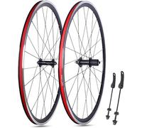 KUNYOS Aleación De Aluminio 700C Road Bike Wheelset Doule Layer Rims V Brake Quick Release 24H Hubs for 7/8/10/11 Speed Cassette Front and Rear Wheels,30mm,Negro