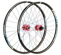 KUNYOS Bicicletas De Montaña Juego De Ruedas 26 27.5 29 Pulgadas Liberación Rápida MTB Ruedas De Freno De Disco Rodamientos Bujes 7 8 9 10 11 12 Velocidades Cassette,Rojo,27.5inch