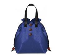 KUNYOS Bolsa de almuerzo for mujer, versión adultos, bolsa almacenamiento con cordón, adecuada el trabajo/escuela/picnic/viajes/almuerzo al aire libre, una maravillosa experiencia vida(Navy blue)